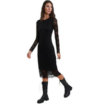 Carica l&#39;immagine nel visualizzatore di Gallery, Susy mix-Abito midi in pizzo Taglia unica
