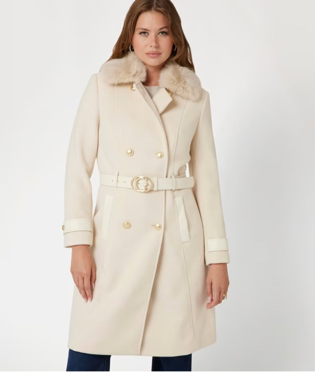 Guess- cappotto panna