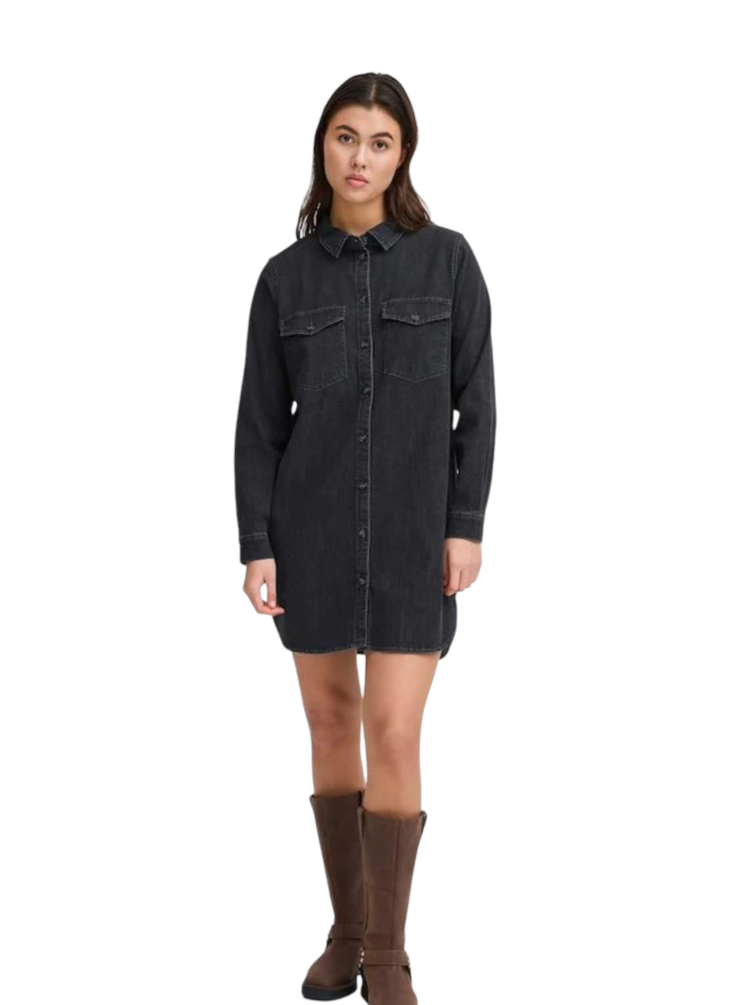 Camicia denim lunga. Vestibilità normale.