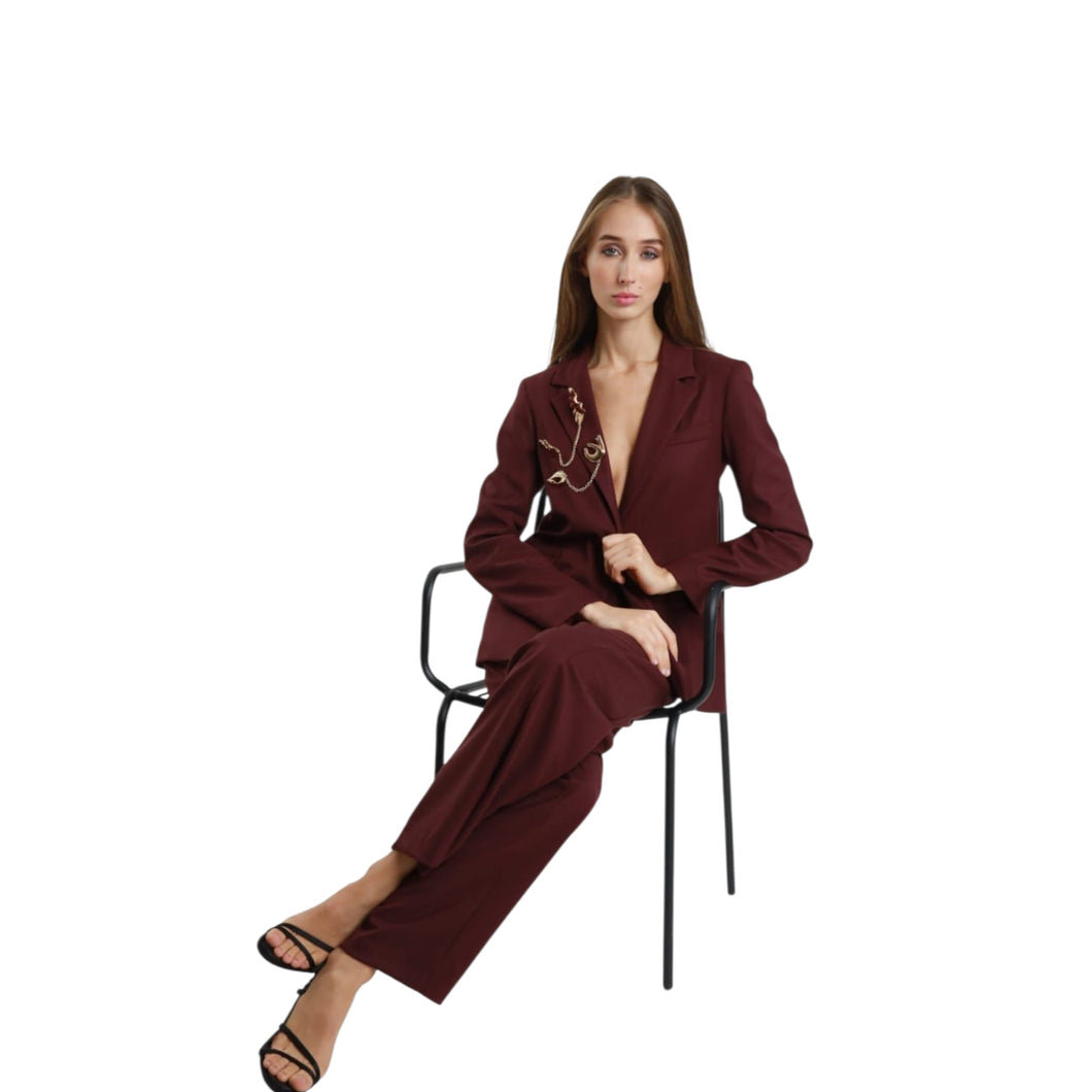 Susy Mix-Blazer flanella con spille