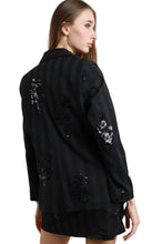 Carica l&#39;immagine nel visualizzatore di Gallery, Susy mix-Giacca gessata con pailettes
