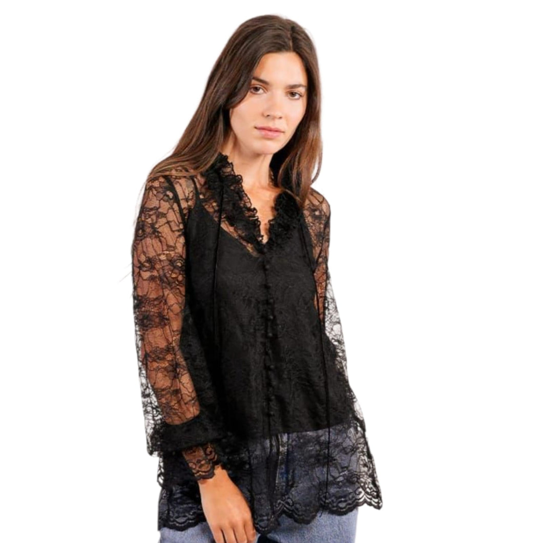 Molly Bracken camicia in pizzo