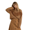 Maglione corto con frange e strass