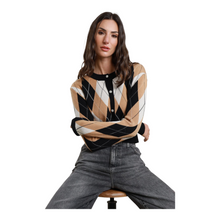 Carica l&#39;immagine nel visualizzatore di Gallery, Susy mix - Cardigan a rombi con bottoni gioiello.
