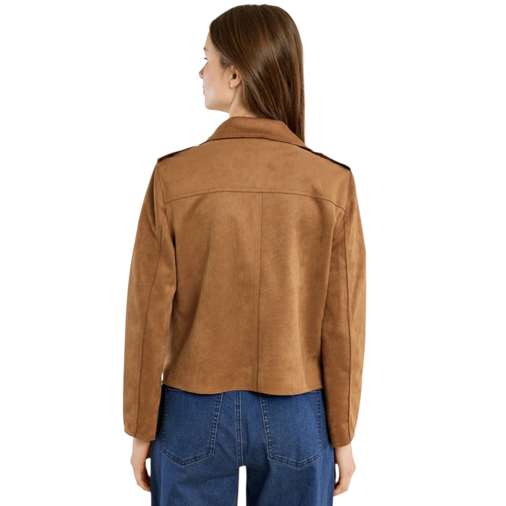Giacca in pelle scamosciata
