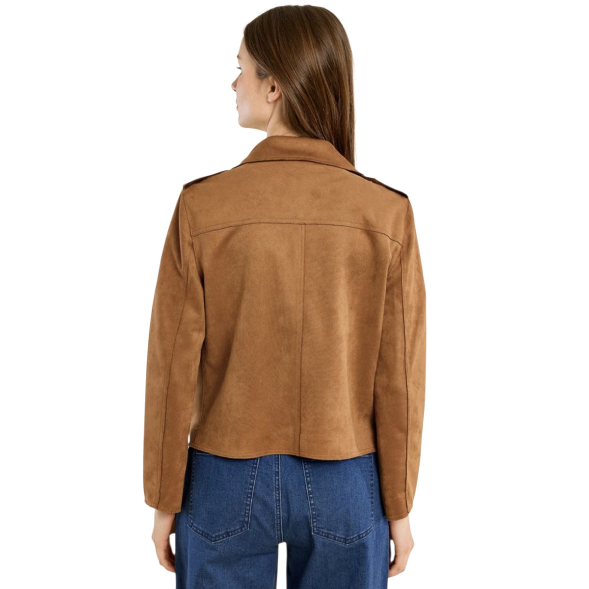 Giacca in pelle scamosciata