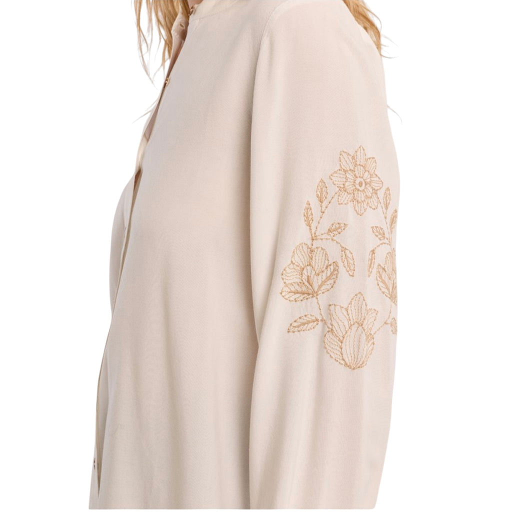 Camicia ricamata con colletto alla coreana