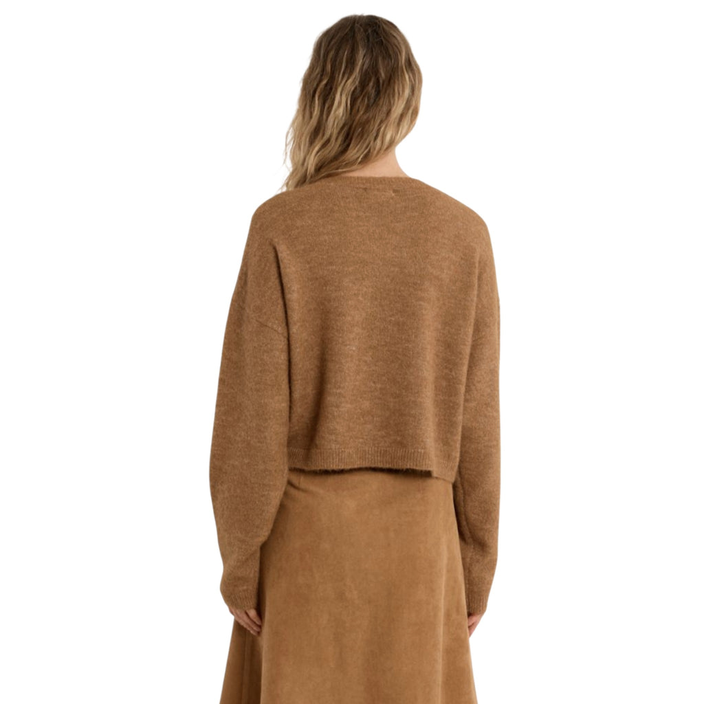 Maglione corto con frange e strass