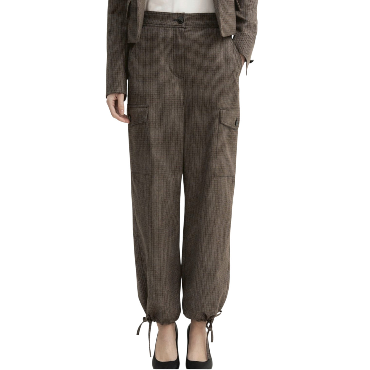 Pantalone carrot con tasconi - Beige