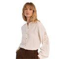 Camicia ricamata con colletto alla coreana